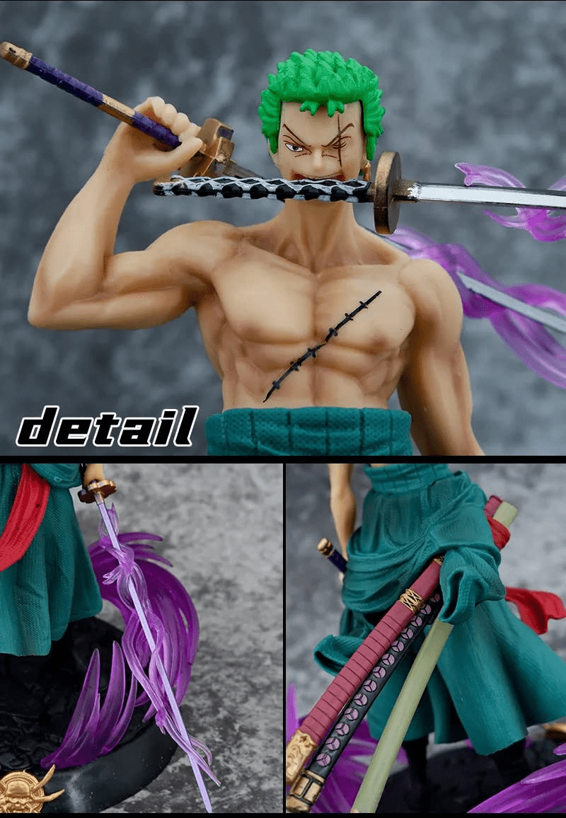 RORONOA ZORO STANDING 24CM ACTION FIGURE  (DOUBLE HEAD) ( BLISTER+BOX)