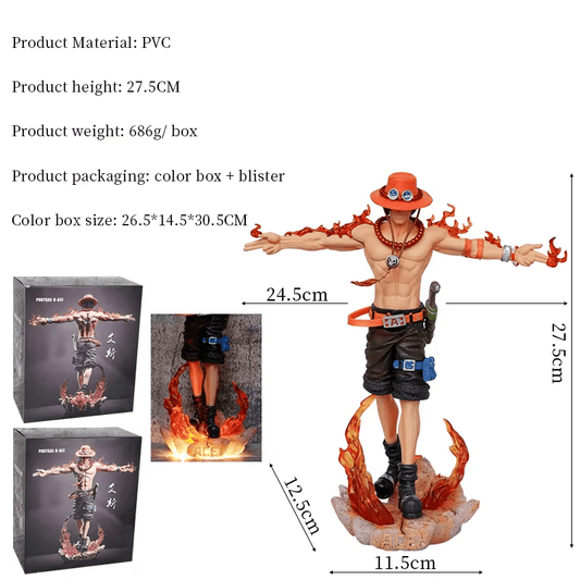 Anime PVC Activity Figures-27.5cm Portgas D Ace Base Light-Up