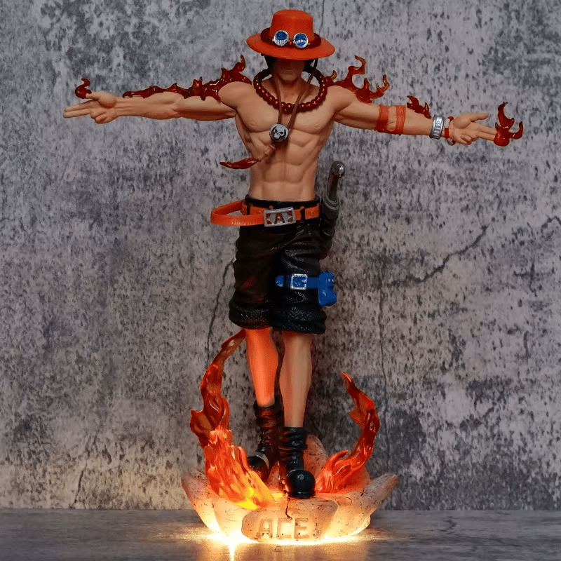 Anime PVC Activity Figures-27.5cm Portgas D Ace Base Light-Up