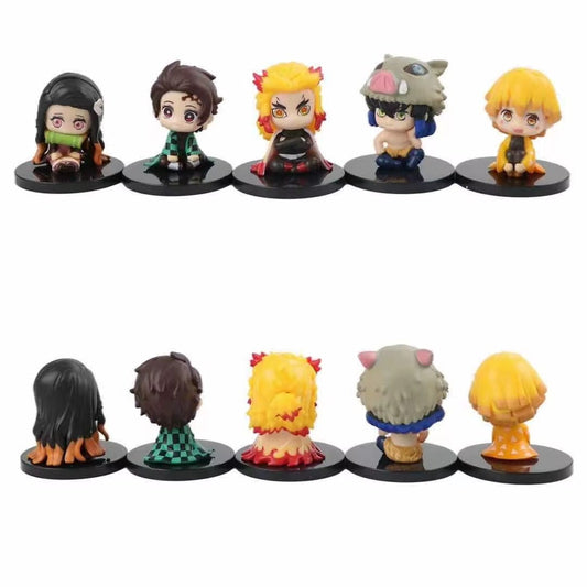 DEMON SLAYER-A SITTING MINIATURE SET OF  5PCS WITH BASE